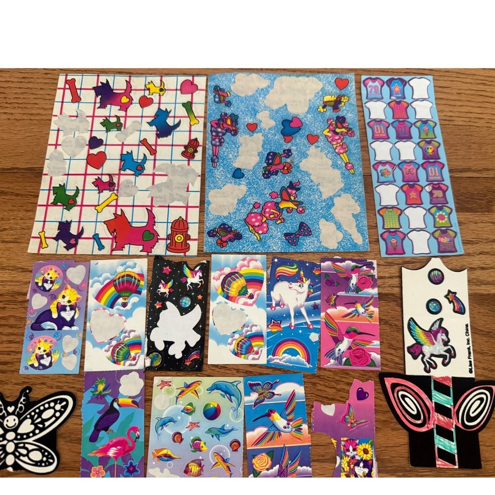 Vintage Lisa Frank Sticker Lot 90s Nostalgia Unicorn Rainbow Scottie Dog Poodle